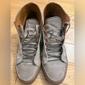 Tan Suede High-Top Sneakers